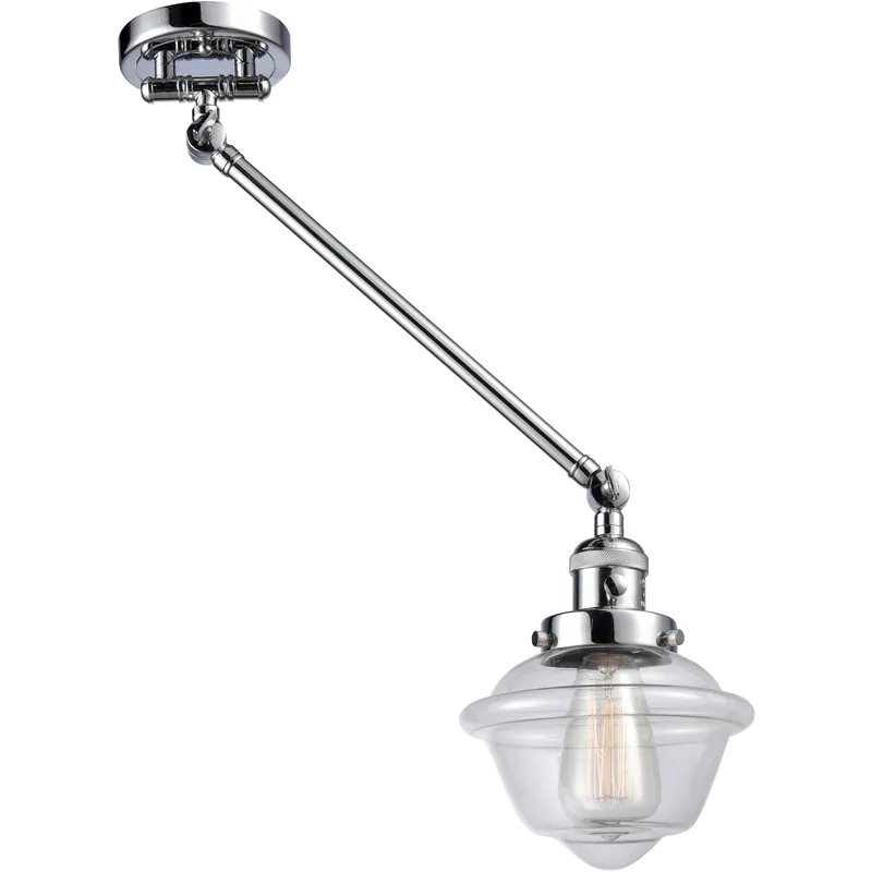Small Oxford 30 inch 60.00 watt Polished Chrome Swing Arm Wall Light, Franklin Restoration