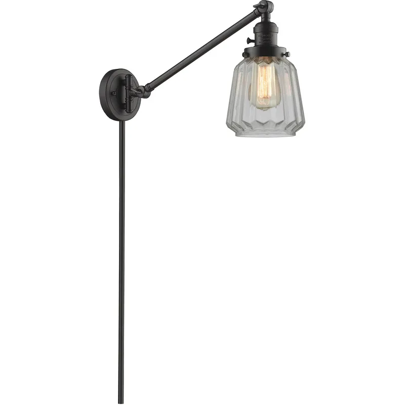 Chatham 35 inch 60.00 watt Oil Rubbed Bronze Swing Arm Wall Light, Franklin Restoration