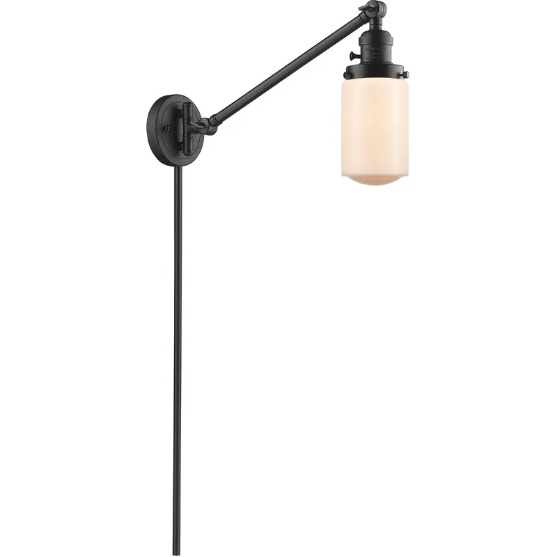 Dover 30 inch 60.00 watt Oil Rubbed Bronze Swing Arm Wall Light, Franklin Restoration