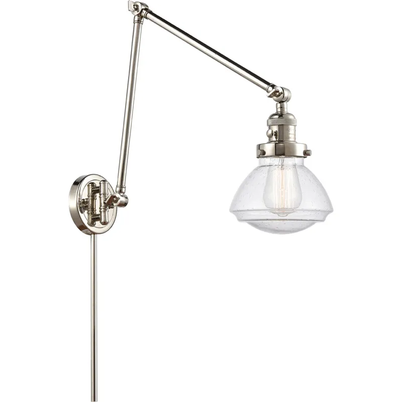 Olean 28 inch 3.50 watt Polished Nickel Swing Arm Wall Light, Franklin Restoration