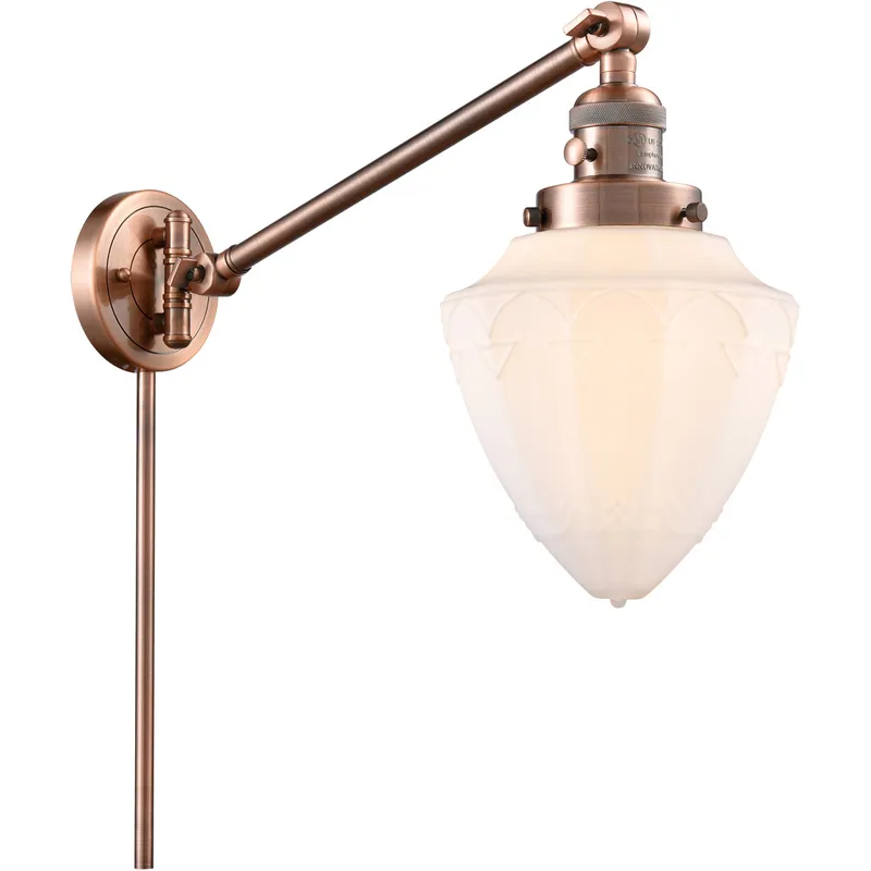 Franklin Restoration Bullet 20 inch 60.00 watt Antique Copper Swing Arm Wall Light