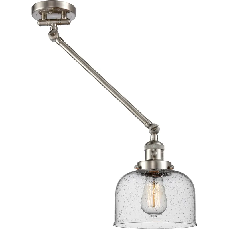 Large Bell 21 inch 60.00 watt Satin Nickel Swing Arm Wall Light, Franklin Restoration