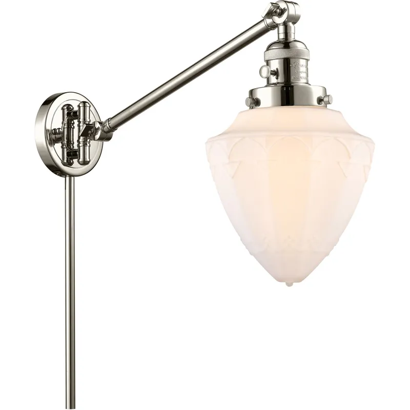 Franklin Restoration Bullet 20 inch 60.00 watt Polished Nickel Swing Arm Wall Light