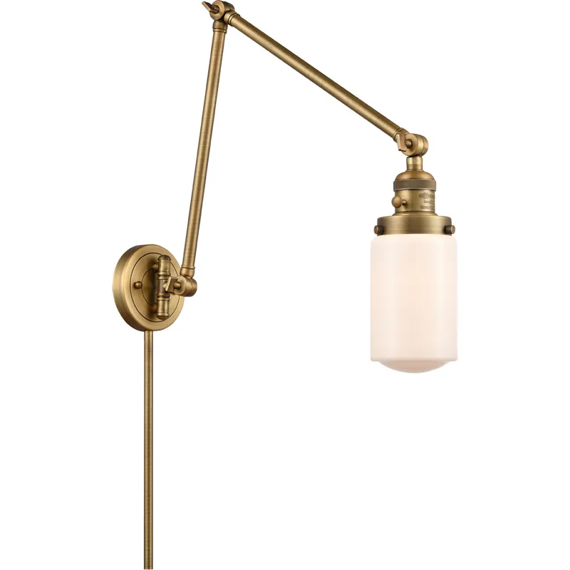 Dover 30 inch 3.50 watt Brushed Brass Swing Arm Wall Light, Franklin Restoration
