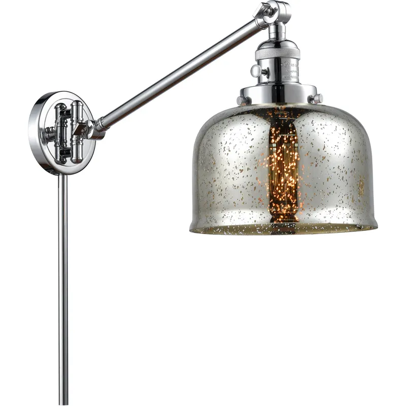 Large Bell 30 inch 3.50 watt Polished Chrome Swing Arm Wall Light, Franklin Restoration