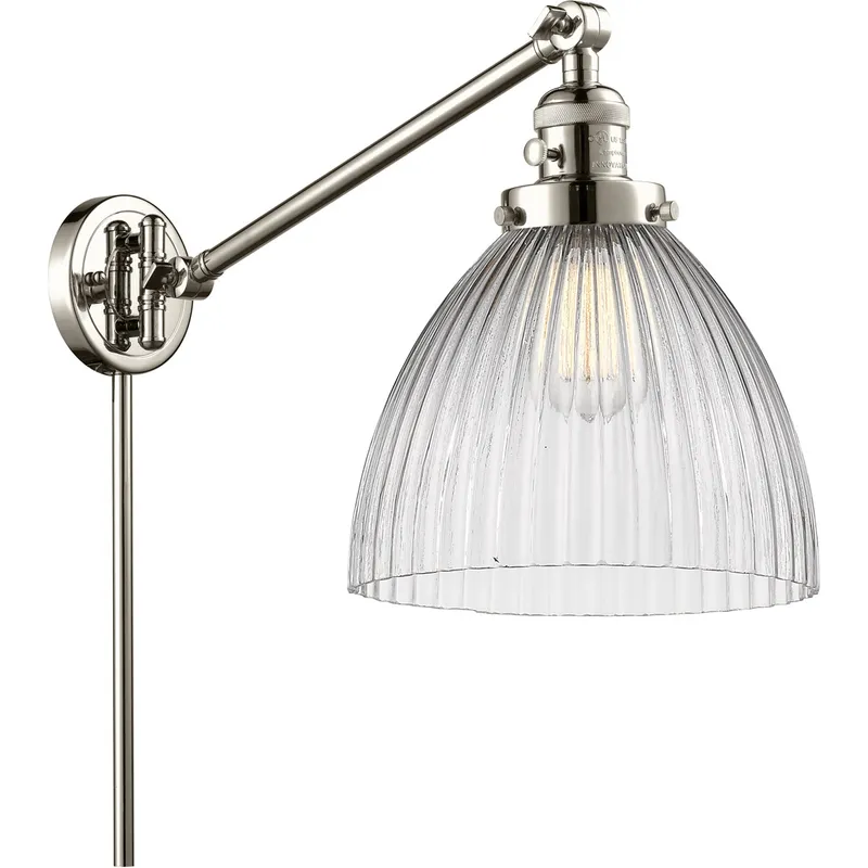 Seneca Falls 18 inch 60.00 watt Polished Nickel Swing Arm Wall Light, Franklin Restoration