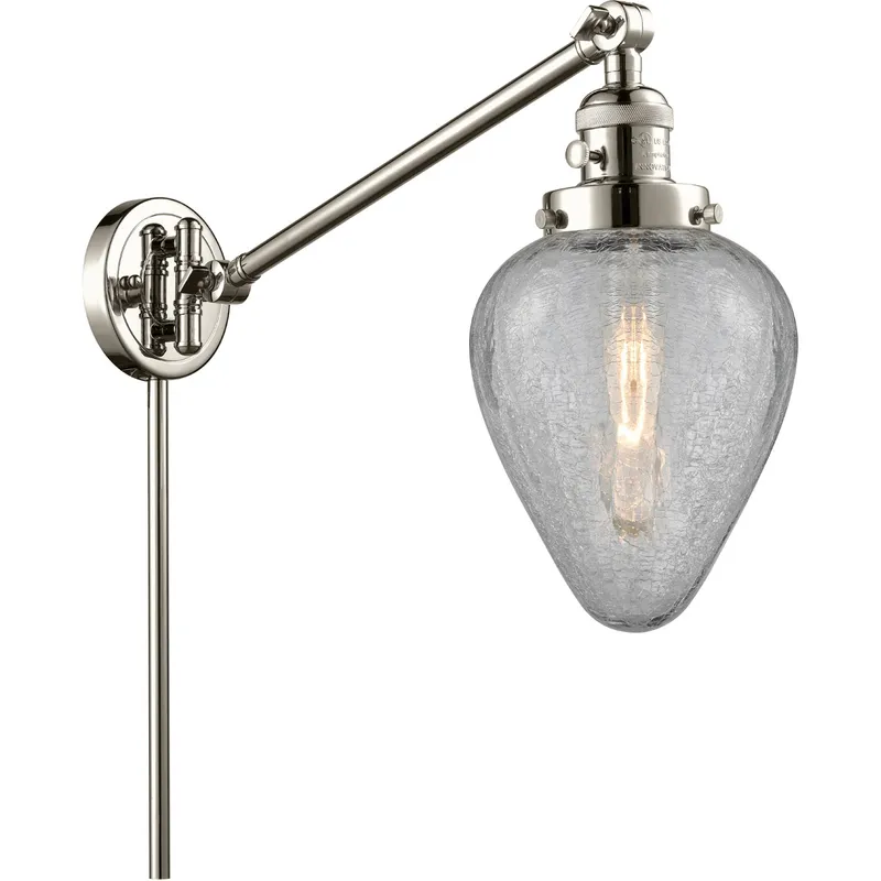 Geneseo 35 inch 3.50 watt Polished Nickel Swing Arm Wall Light, Franklin Restoration