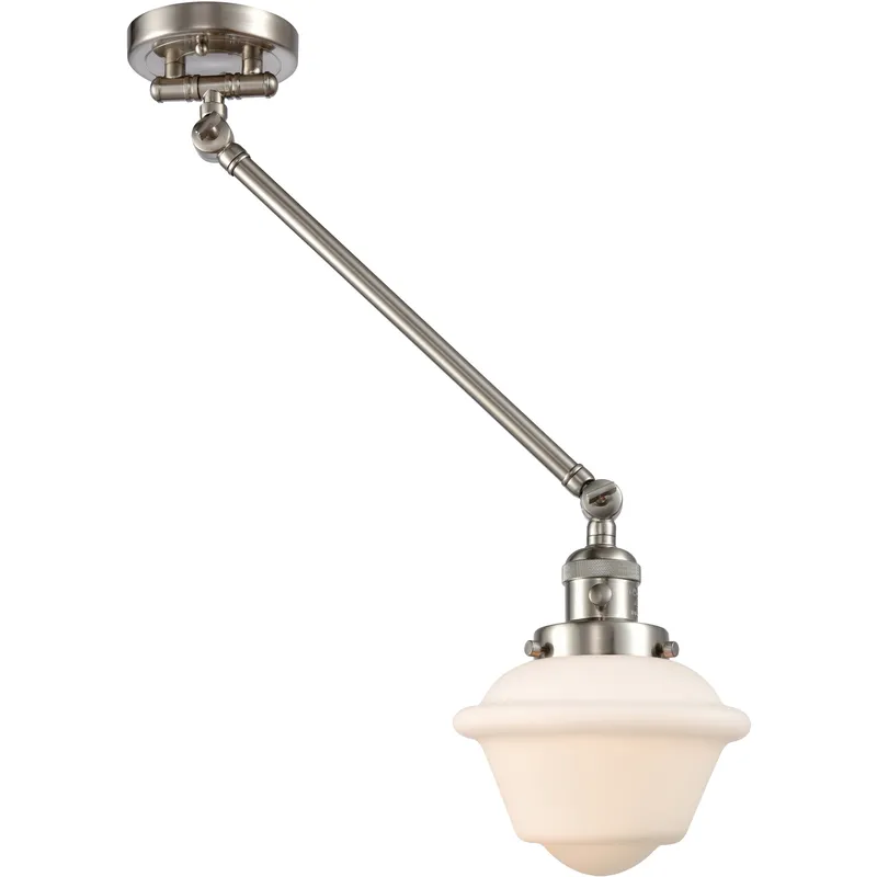 Small Oxford 30 inch 60.00 watt Satin Nickel Swing Arm Wall Light, Franklin Restoration