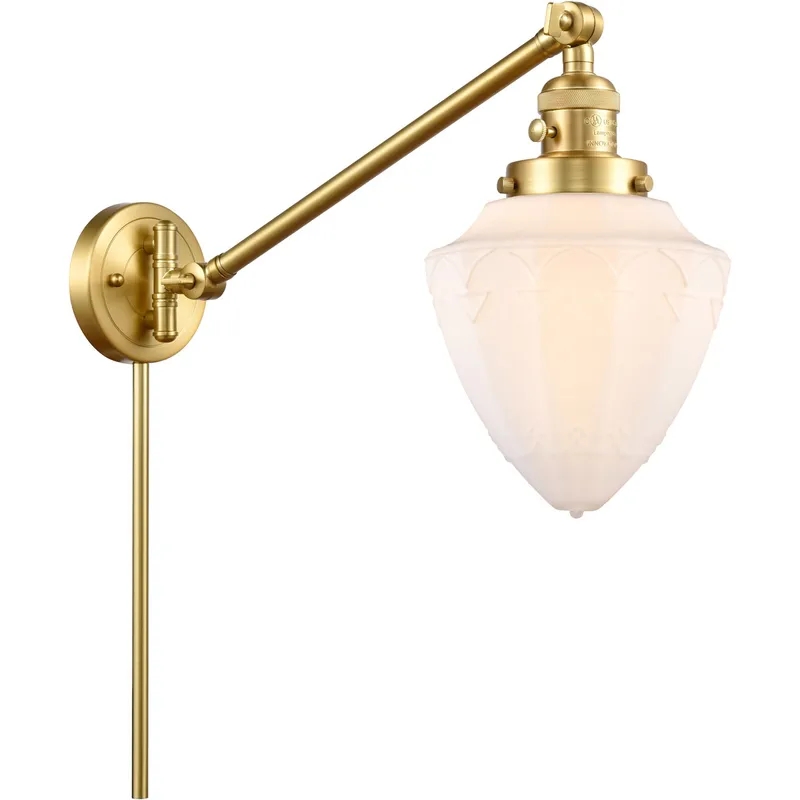 Franklin Restoration Bullet 20 inch 60.00 watt Satin Gold Swing Arm Wall Light