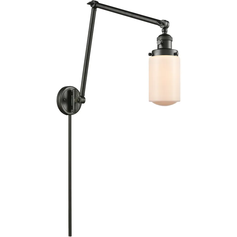 Dover 30 inch 3.50 watt Oil Rubbed Bronze Swing Arm Wall Light, Franklin Restoration