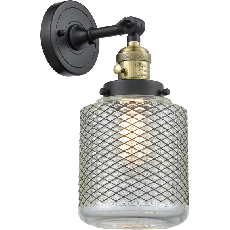 Franklin Restoration Stanton 1 Light 6 inch Black Antique Brass Sconce Wall Light, Franklin Restoration