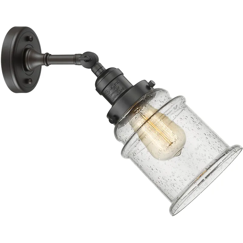Franklin Restoration Canton LED 6.5 inch Oil Rubbed Bronze Sconce Wall Light in Seedy Glass, Franklin Restoration