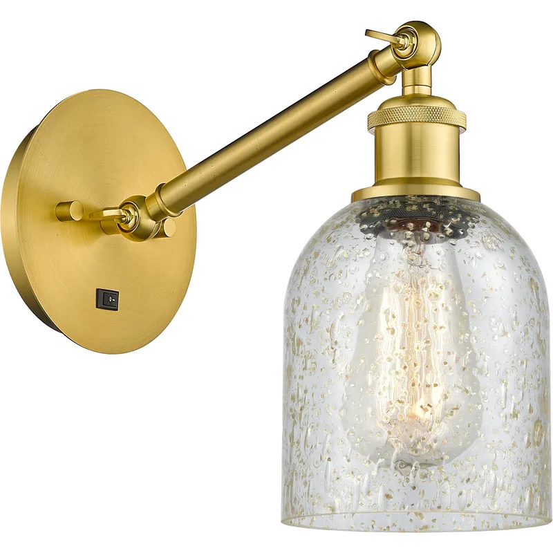Ballston Caledonia LED 5.3 inch Satin Gold Sconce Wall Light in Mica Glass