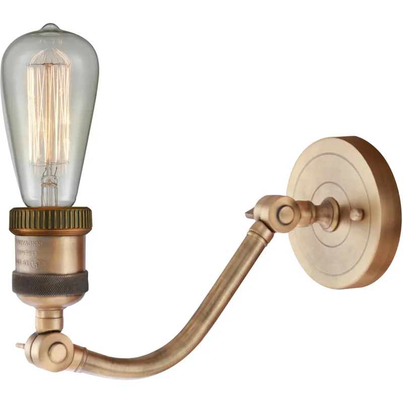 Franklin Restoration Small Bell 1 Light 5 inch Brushed Brass Sconce Wall Light in Clear Glass, Franklin Restoration