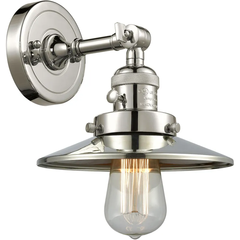 Franklin Restoration Railroad 1 Light 8 inch Polished Nickel Sconce Wall Light, Franklin Restoration