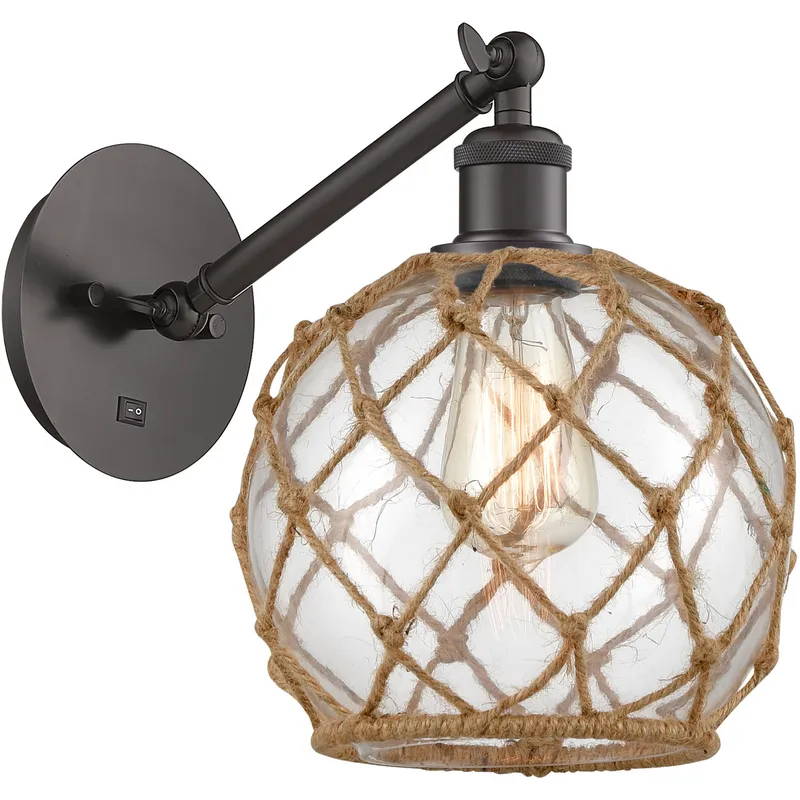 Ballston Farmhouse Rope LED 8 inch Oil Rubbed Bronze Sconce Wall Light