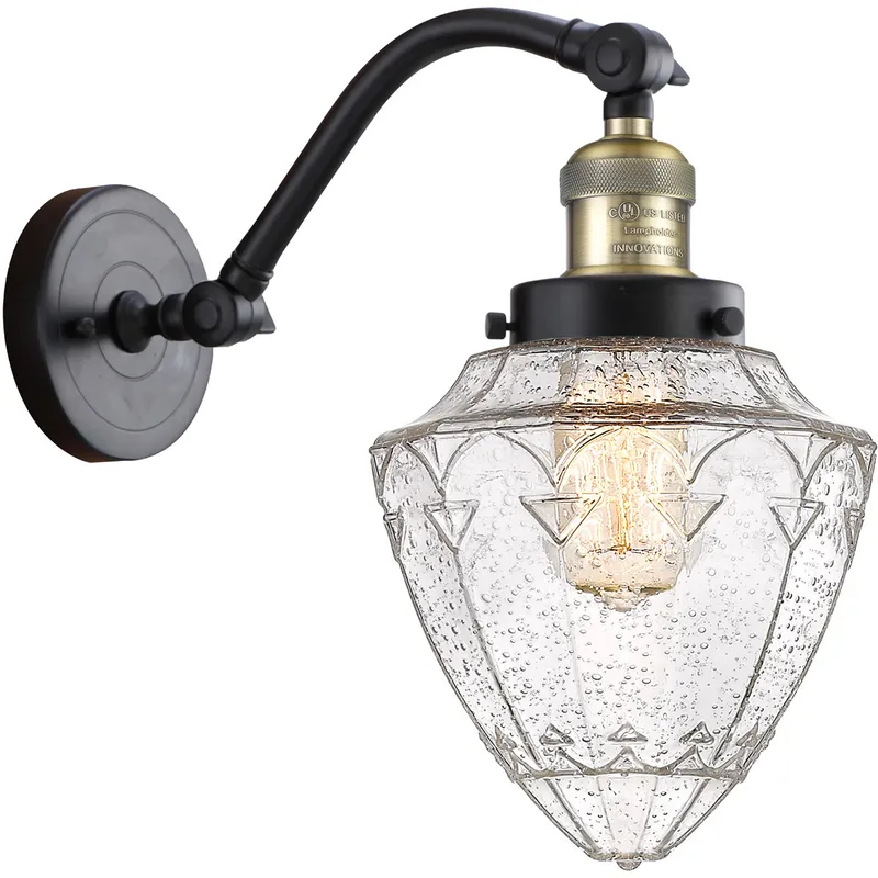 Franklin Restoration Bullet LED 7 inch Black Antique Brass Sconce Wall Light