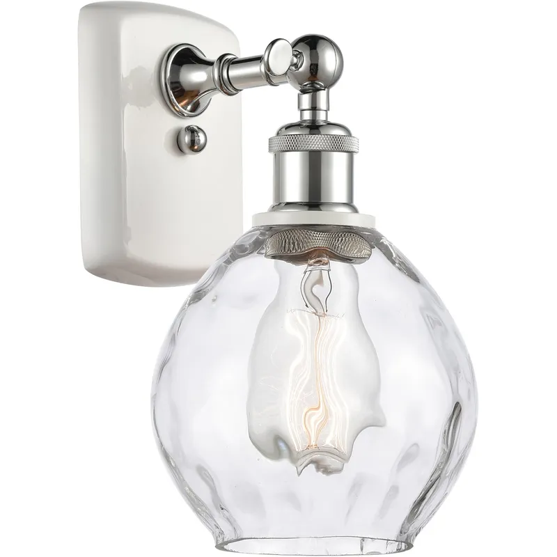 Ballston Small Waverly 1 Light 6 inch White and Polished Chrome Sconce Wall Light, Ballston