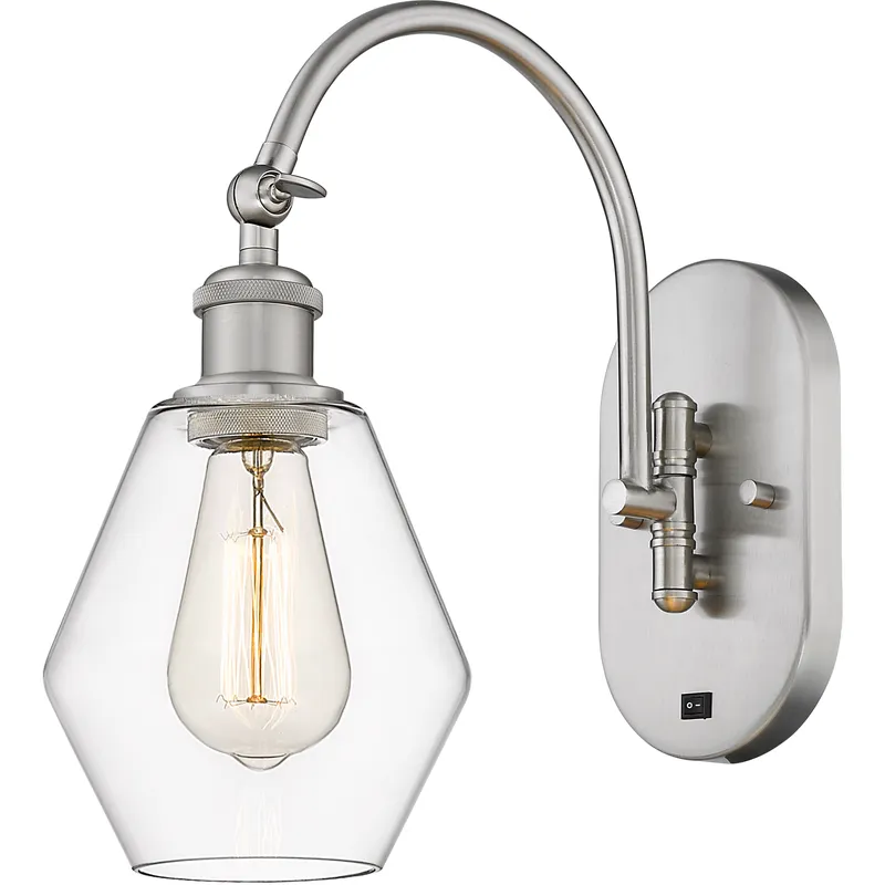 Ballston Cindyrella LED 6 inch Brushed Satin Nickel Sconce Wall Light in Clear Glass