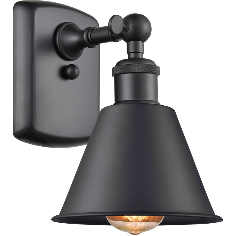 Ballston Smithfield 1 Light 7 inch Matte Black Sconce Wall Light, Ballston