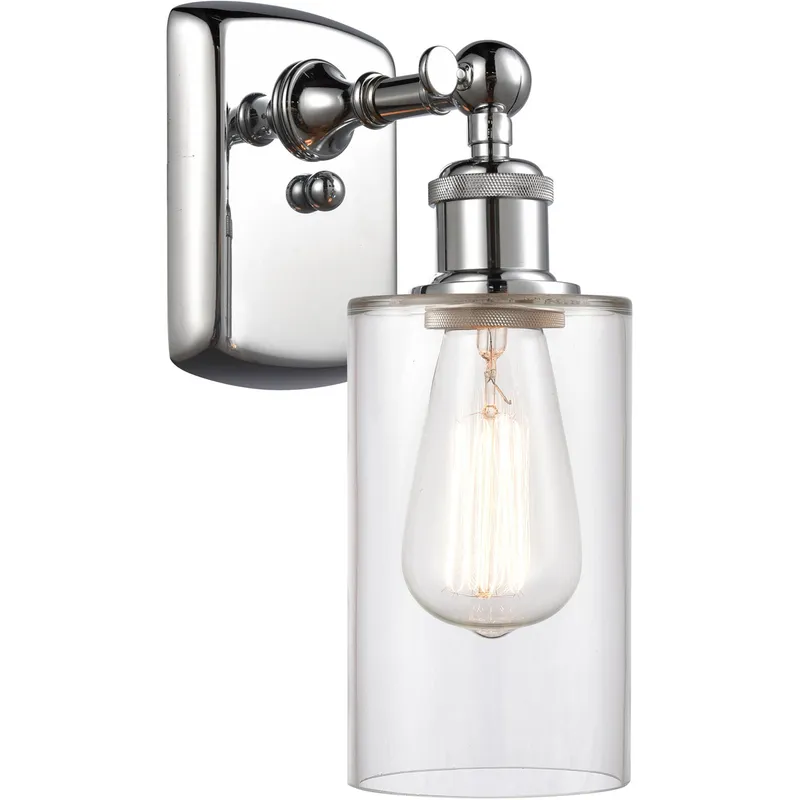 Ballston Clymer 1 Light 4 inch Polished Chrome Sconce Wall Light in Clear Glass, Ballston