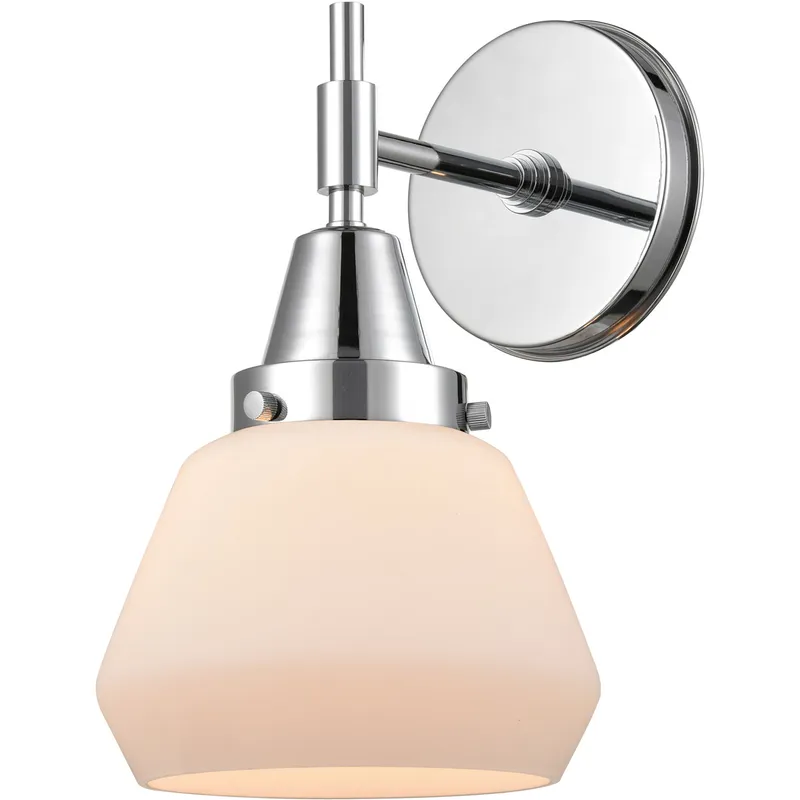 Caden LED 6.75 inch Polished Chrome Sconce Wall Light in Matte White Glass