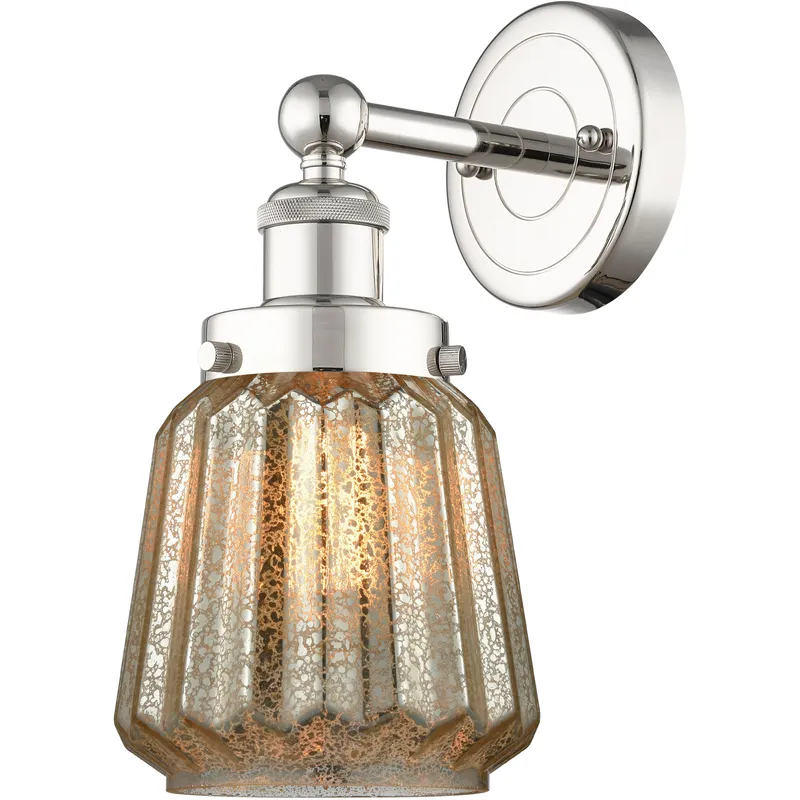 Chatham Sconce Wall Light in Polished Nickel, Mercury