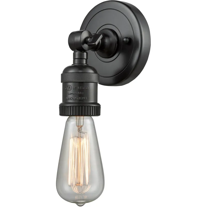 Franklin Restoration Bare Bulb 1 Light 5 inch Matte Black ADA Sconce Wall Light, Franklin Restoration