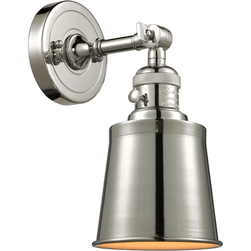 Franklin Restoration Addison 1 Light 5 inch Polished Nickel Sconce Wall Light, Franklin Restoration