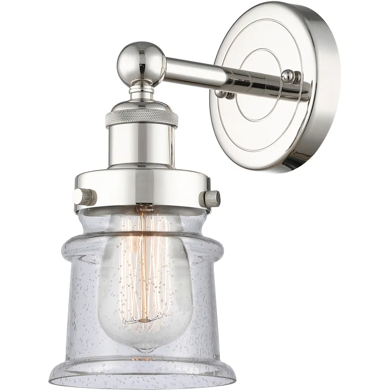 Canton 1 Light 5.25 inch Polished Nickel Sconce Wall Light in Seedy Glass