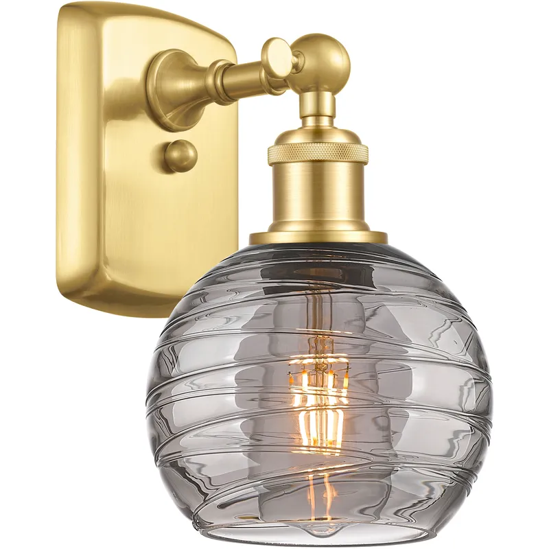 Ballston Athens Deco Swirl 1 Light 5.88 inch Satin Gold Sconce Wall Light
