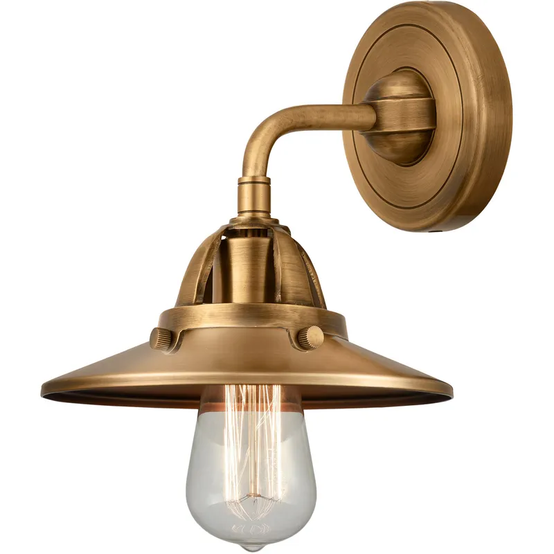 Nouveau 2 Railroad 1 Light 8 inch Brushed Brass Sconce Wall Light