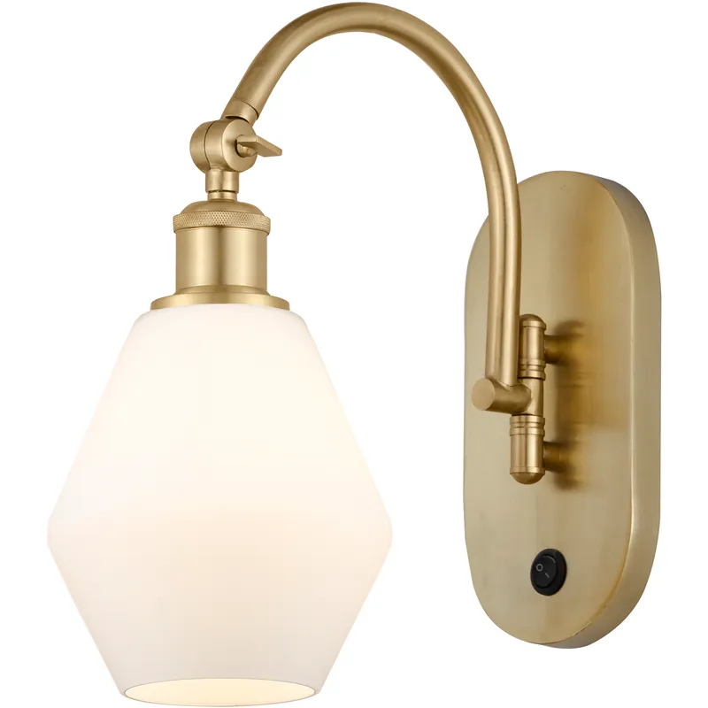Ballston Cindyrella LED 6 inch Satin Gold Sconce Wall Light in Cased Matte White Glass