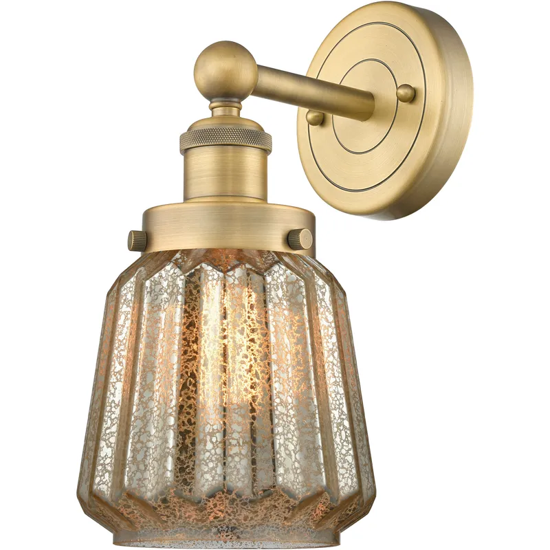 Chatham Sconce Wall Light in Brushed Brass, Mercury