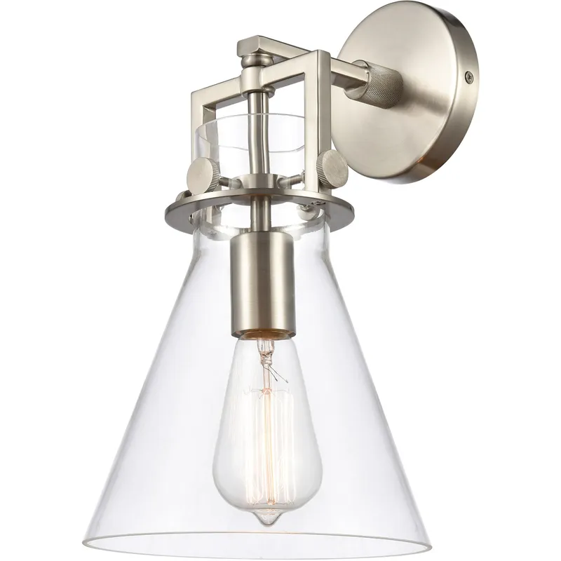 Restoration Newton 1 Light 8 inch Brushed Satin Nickel Sconce Wall Light, Restoration