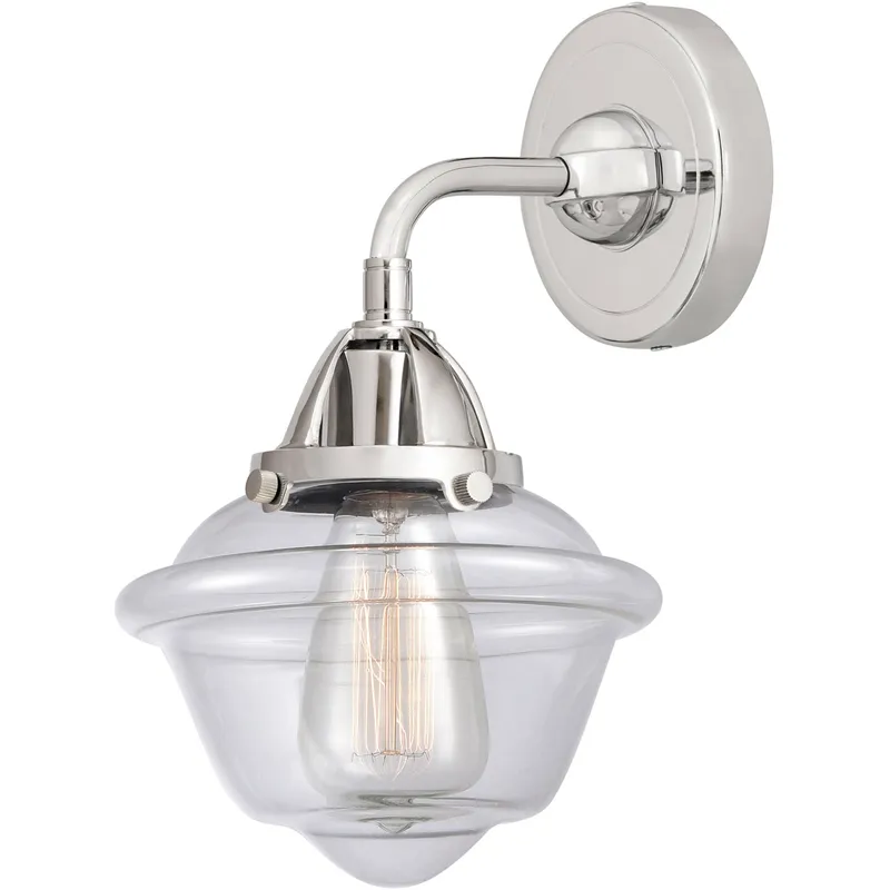 Nouveau 2 Small Oxford 1 Light 8 inch Polished Chrome Sconce Wall Light in Clear Glass