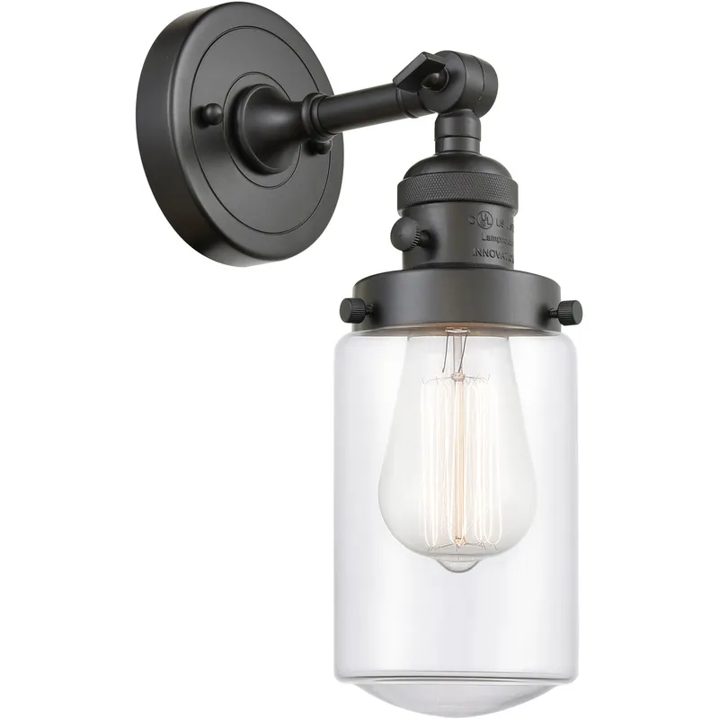 Franklin Restoration Dover 1 Light 5 inch Oil Rubbed Bronze Sconce Wall Light in Clear Glass, Franklin Restoration