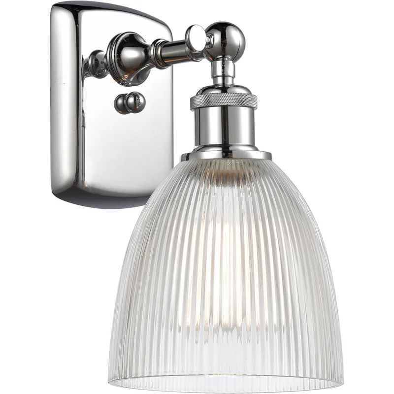 Ballston Castile LED 6 inch Polished Chrome Sconce Wall Light in Clear Glass, Ballston