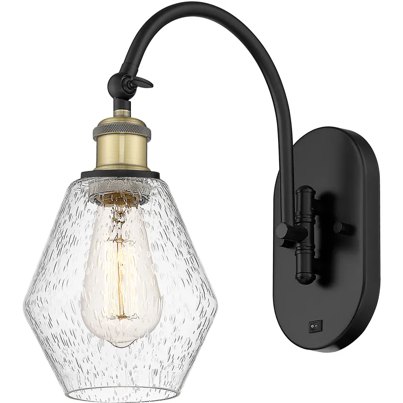 Ballston Cindyrella LED 6 inch Black Antique Brass Sconce Wall Light in Seedy Glass