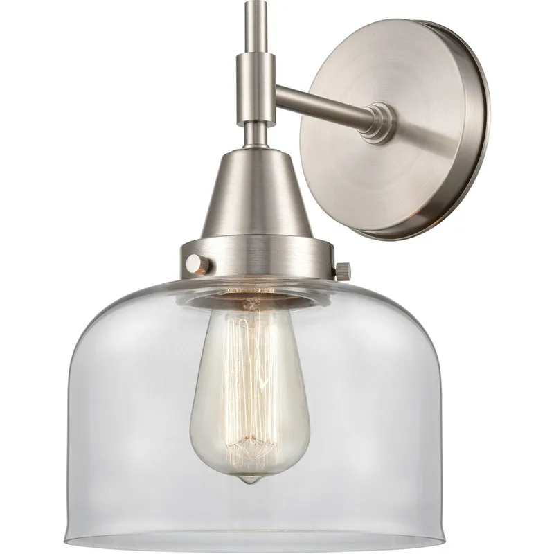 Caden LED 8 inch Satin Nickel Sconce Wall Light in Clear Glass
