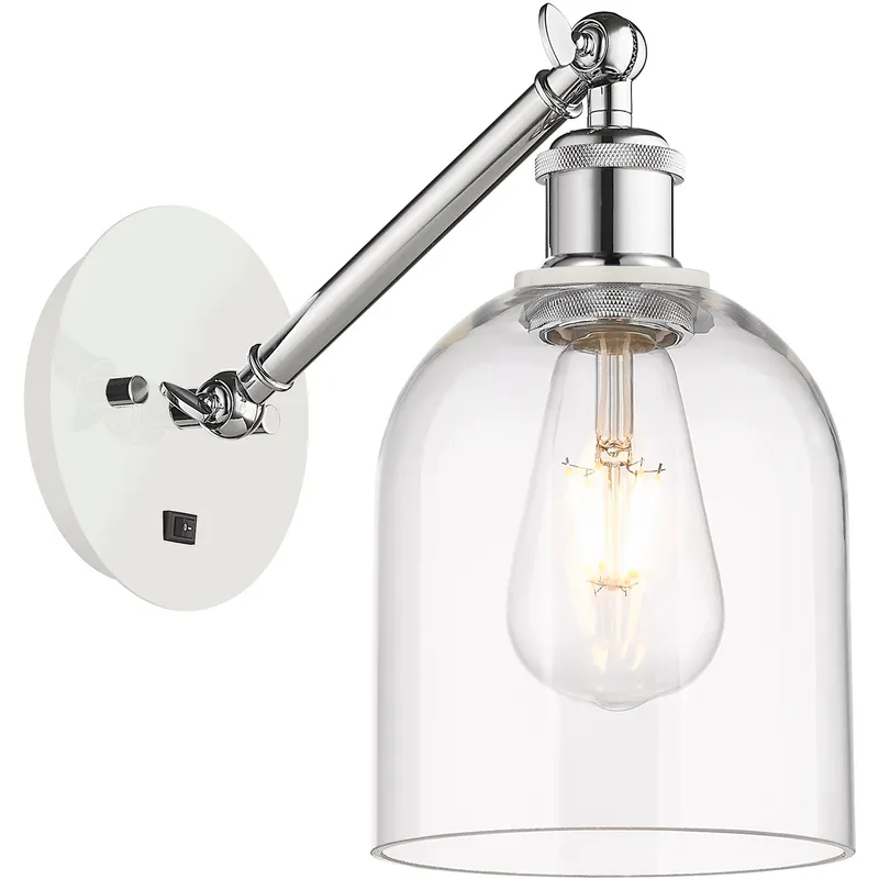 Ballston Bella 1 Light 5.5 inch White Polished Chrome Sconce Wall Light