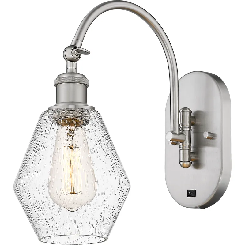 Ballston Cindyrella LED 6 inch Brushed Satin Nickel Sconce Wall Light in Seedy Glass
