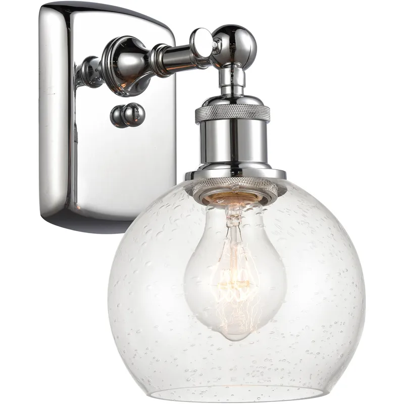 Ballston Athens LED 6 inch Polished Chrome Sconce Wall Light in Seedy Glass
