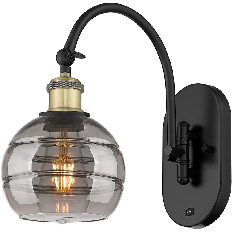 Ballston Rochester 1 Light 5.88 inch Black Antique Brass Sconce Wall Light