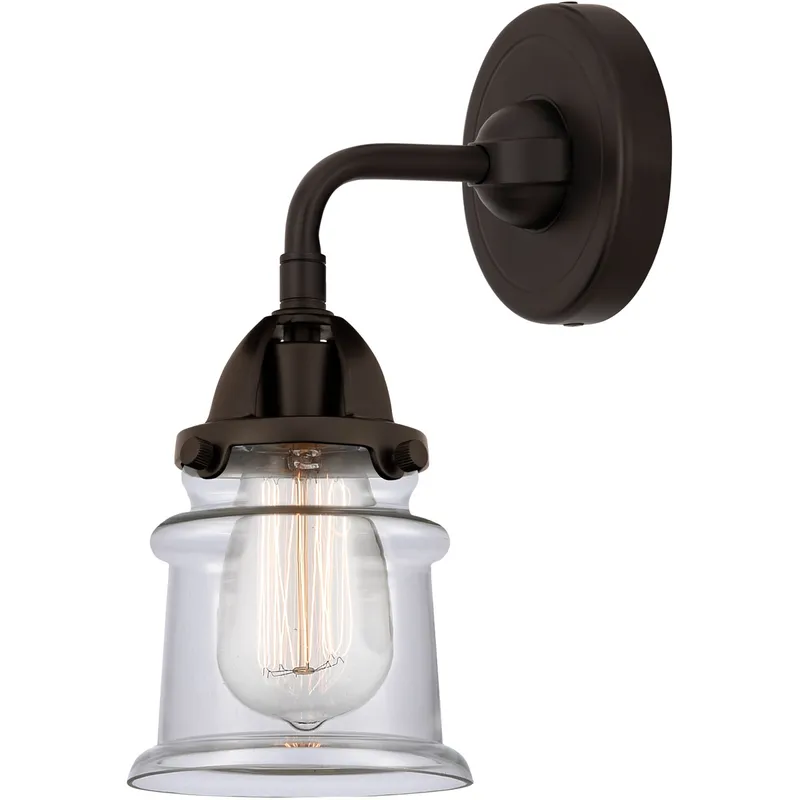 Nouveau 2 Small Canton 1 Light 5 inch Oil Rubbed Bronze Sconce Wall Light in Clear Glass