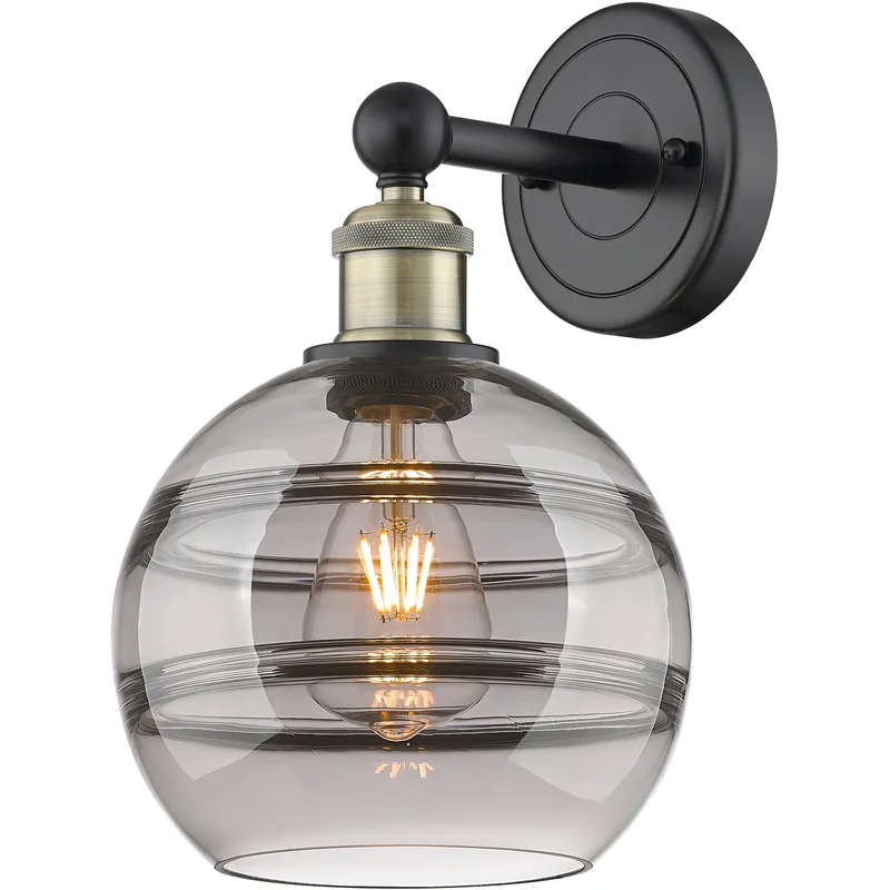 Edison Rochester 1 Light 8 inch Black Antique Brass Sconce Wall Light