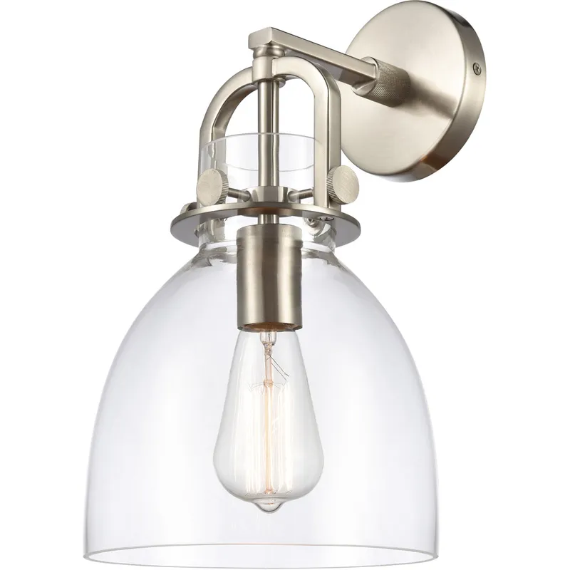 Restoration Newton 1 Light 8 inch Brushed Satin Nickel Sconce Wall Light, Restoration