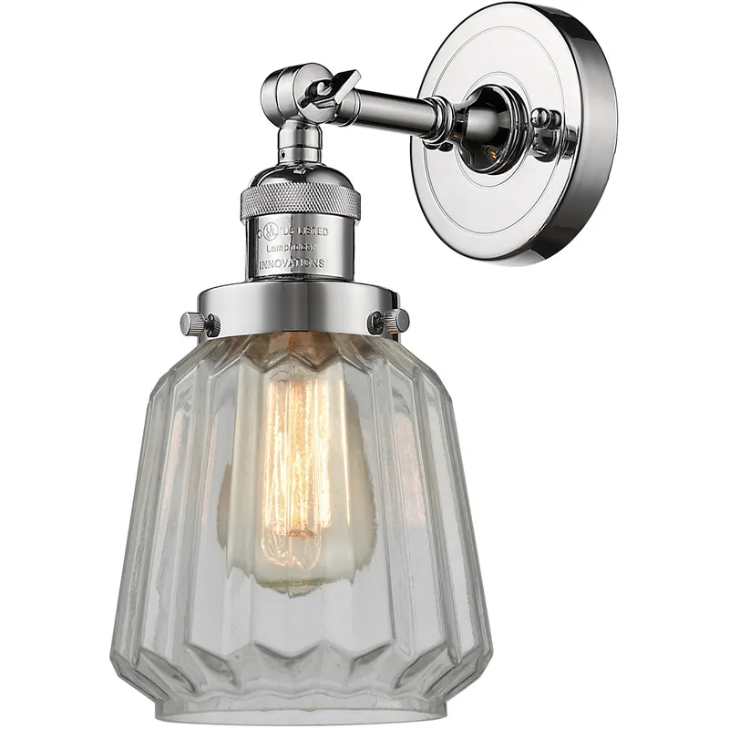Franklin Restoration Chatham 1 Light 6 inch Polished Chrome Sconce Wall Light in Clear Glass, Franklin Restoration