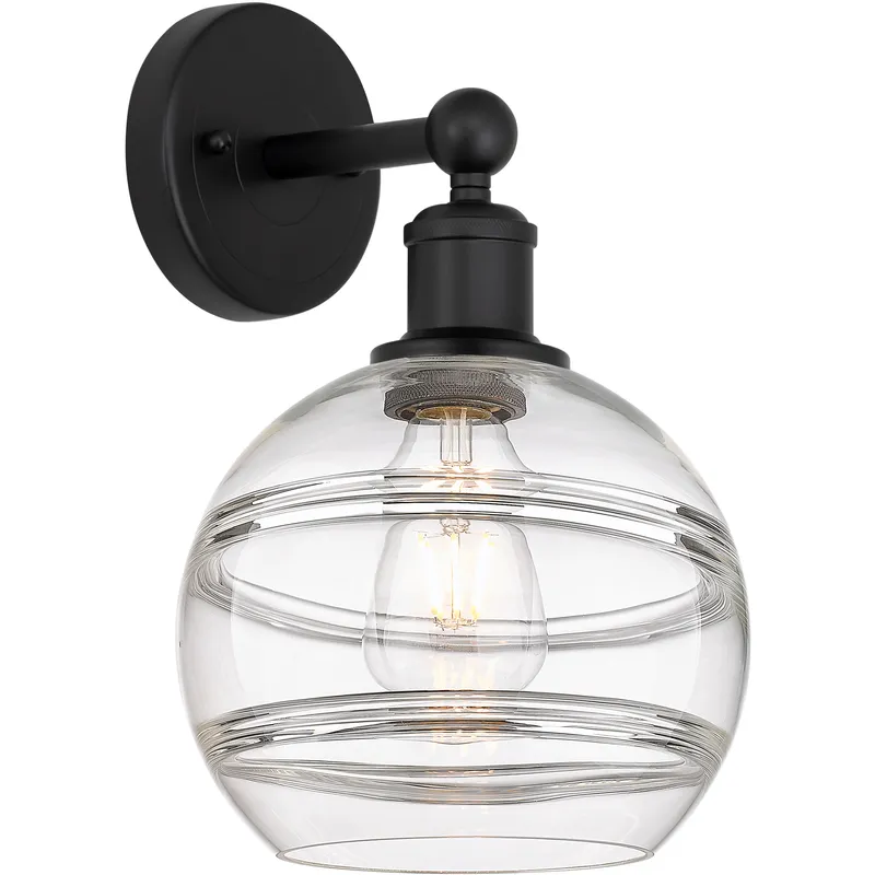 Edison Rochester 1 Light 8 inch Matte Black Sconce Wall Light
