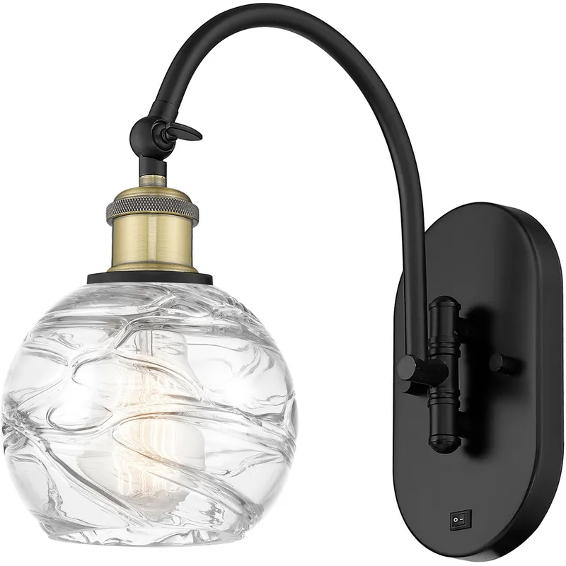 Ballston Athens Deco Swirl LED 6 inch Black Antique Brass Sconce Wall Light